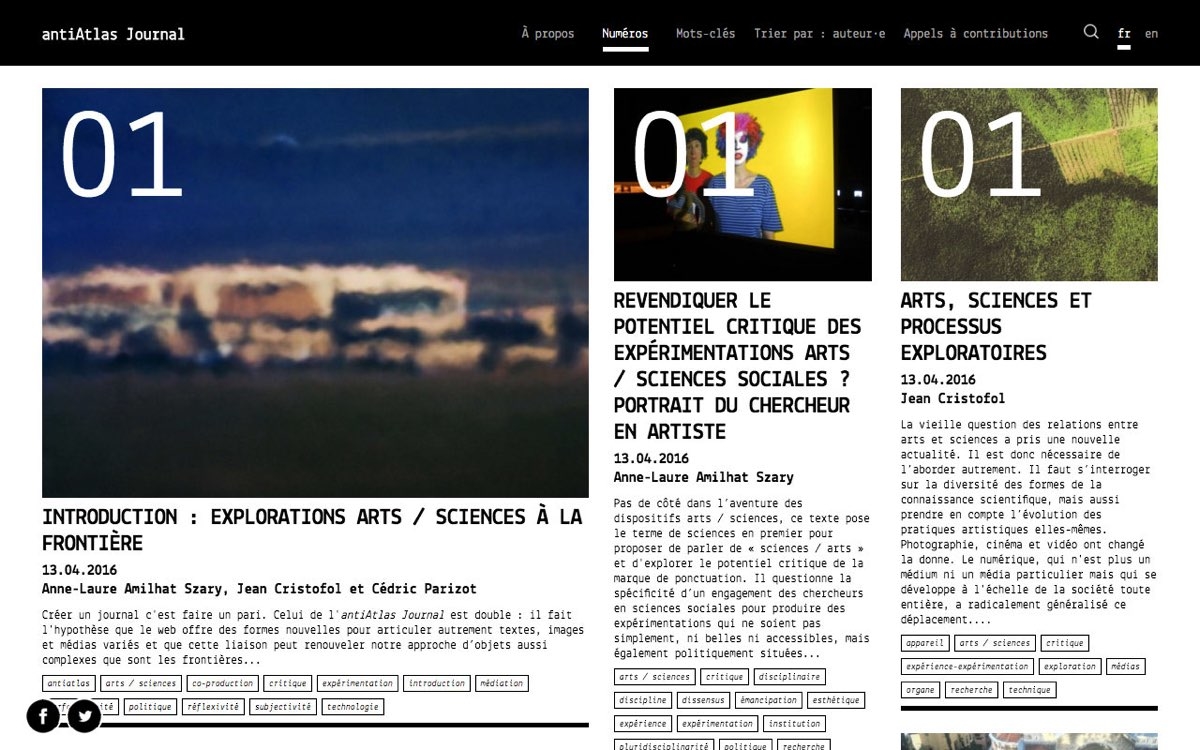 antiAtlas Journal 01 – Explorations arts-sciences à la frontière